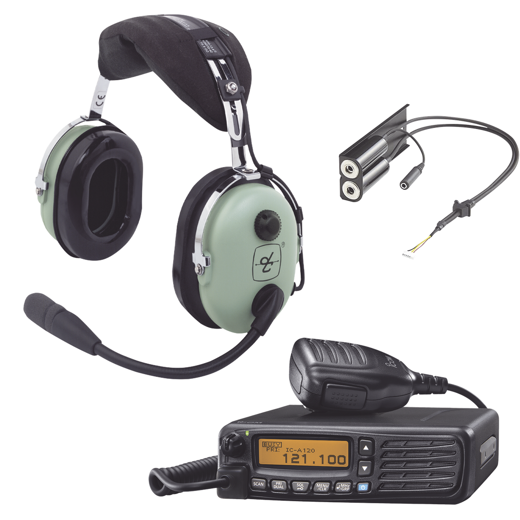 [ICA120KIT] Kit Radio Movil Aéreo Icom con Auricular David Clark para Aviación General