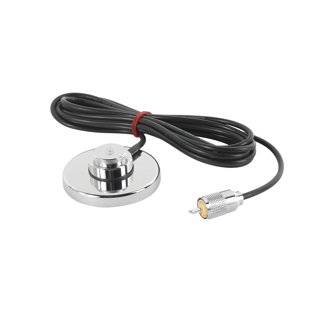 Montaje Magnético para Antenas de 3/4(NMO), 3.5 m de Cable RG58U y Conector UHF (PL259) Macho.
