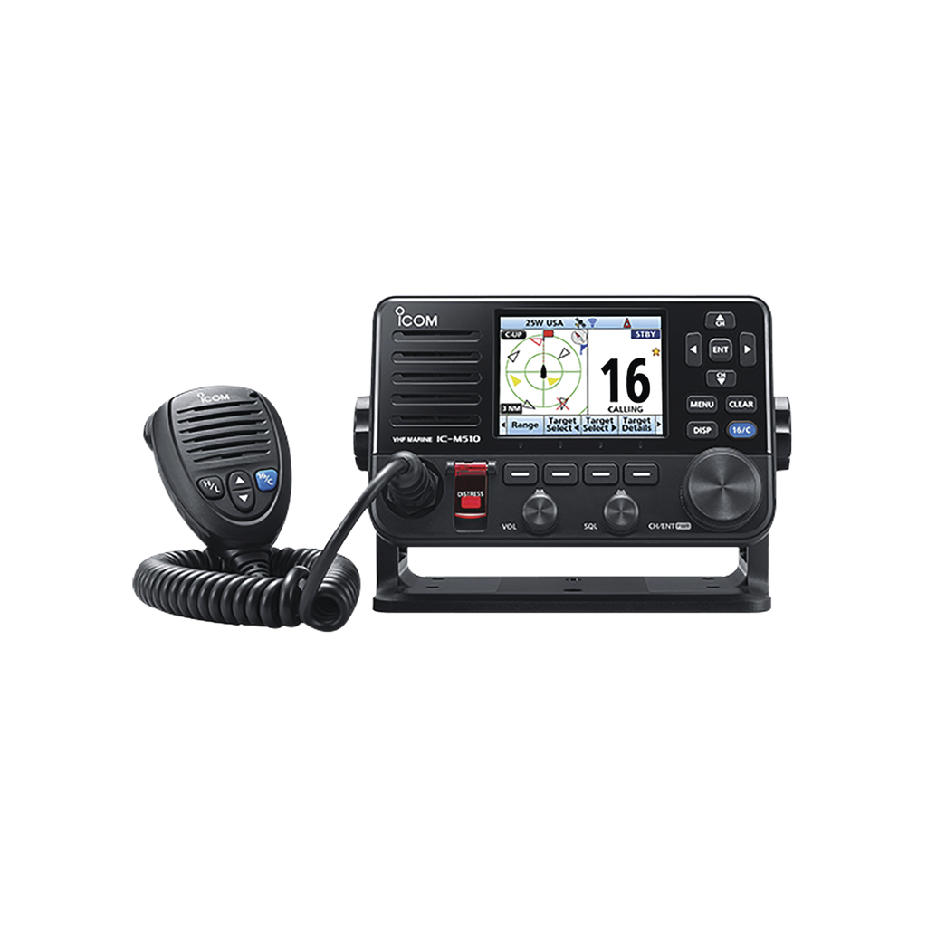 [IC-M510PLUS/21] Radio movil marino VHF clase D con receptor AIS integrado, cuenta con pantalla a color de 3.5, administrable remotamente por medio de WLAN.