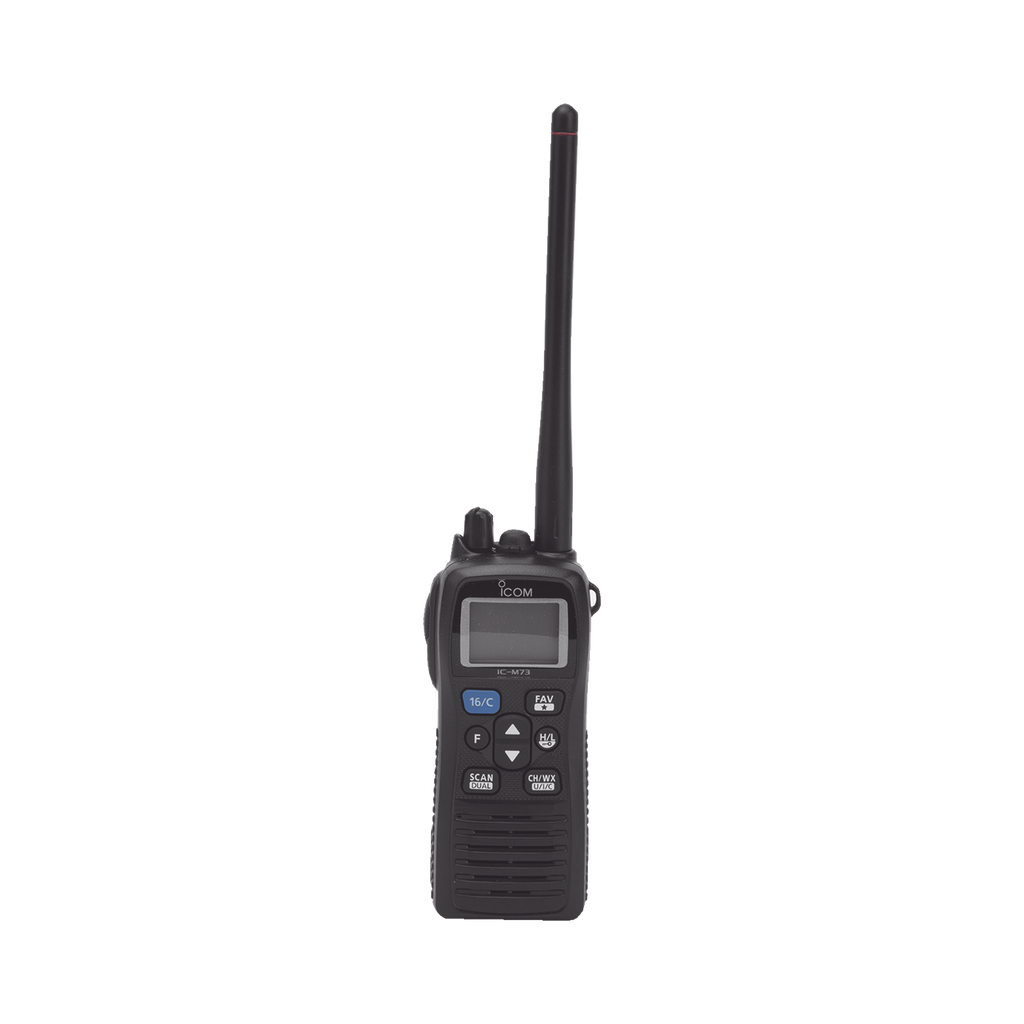 [IC-M73PLUS] Radio VHF Portátil, Guarda la Voz de la última Llamada, 7 W audio, Función de Cancelación de Ruido, IPX8 Sumergible a prueba de Agua, Diseño Elegante en Color Negro