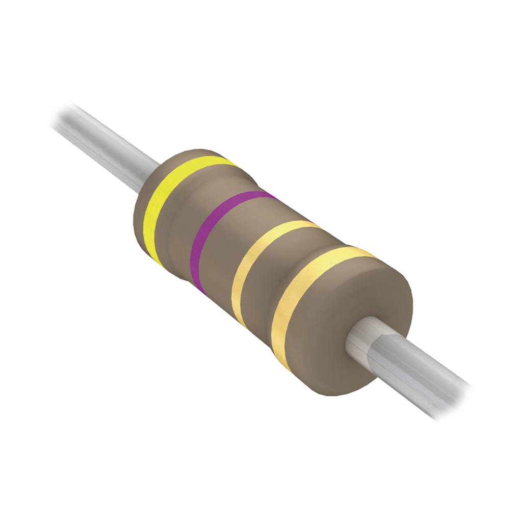 Resistencia Axial de Película de Carbón de 4.7 Ohm, 1/4 Watt, 5%