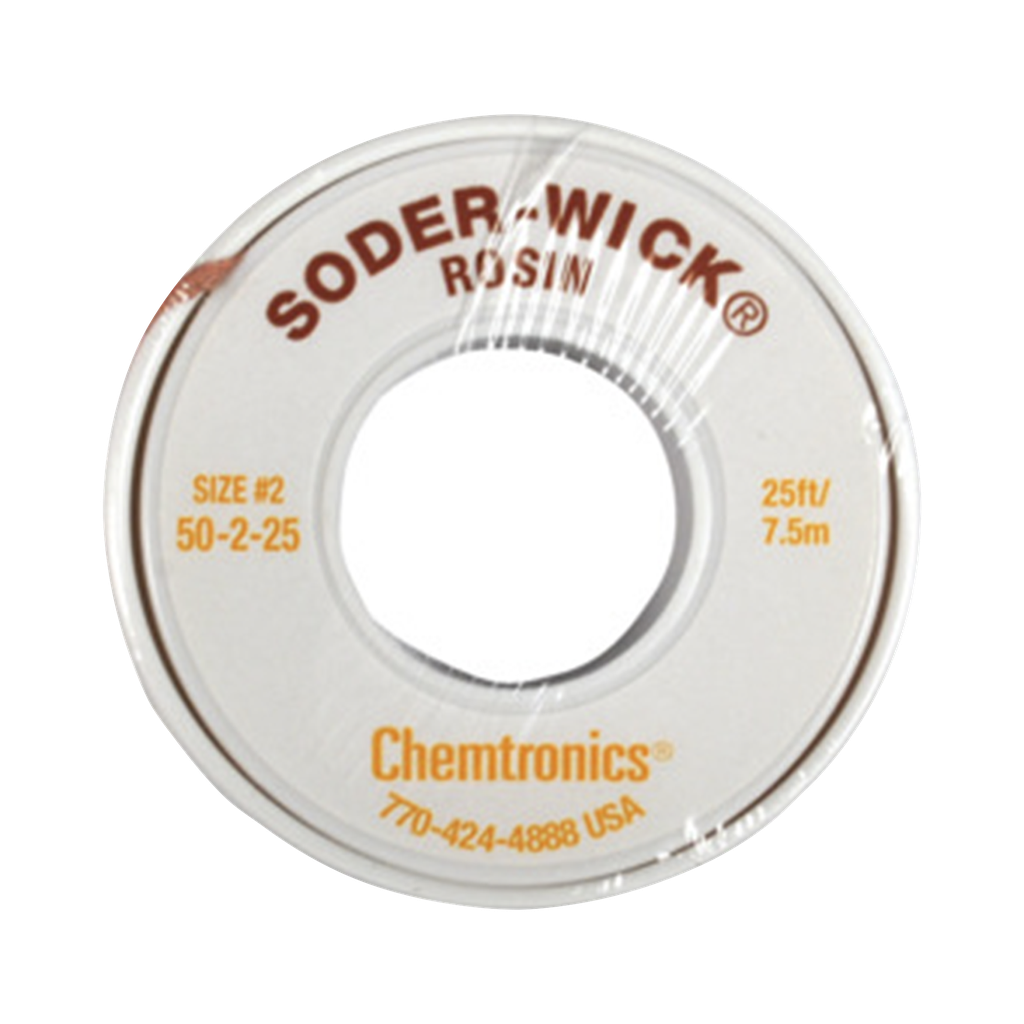 Rollo de Desoldar de 0.01 Lb, Malla Trenzada de 0.060 de Ancho por 7.5 m de Largo con Resina para Alta Absorción.