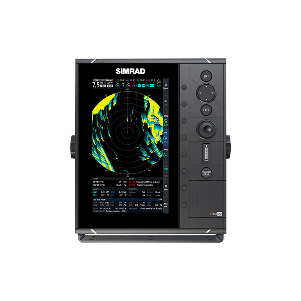 Unidad de Control de Radar Simrad R2009 / Pantalla de 9 Pulgadas Retrato / Brillo Alto para Exteriores / Tecnología Anti-Clutter / MARPA / Conexión Ethernet y NMEA 0183/2000 / Montaje en Bracket o Empotrado