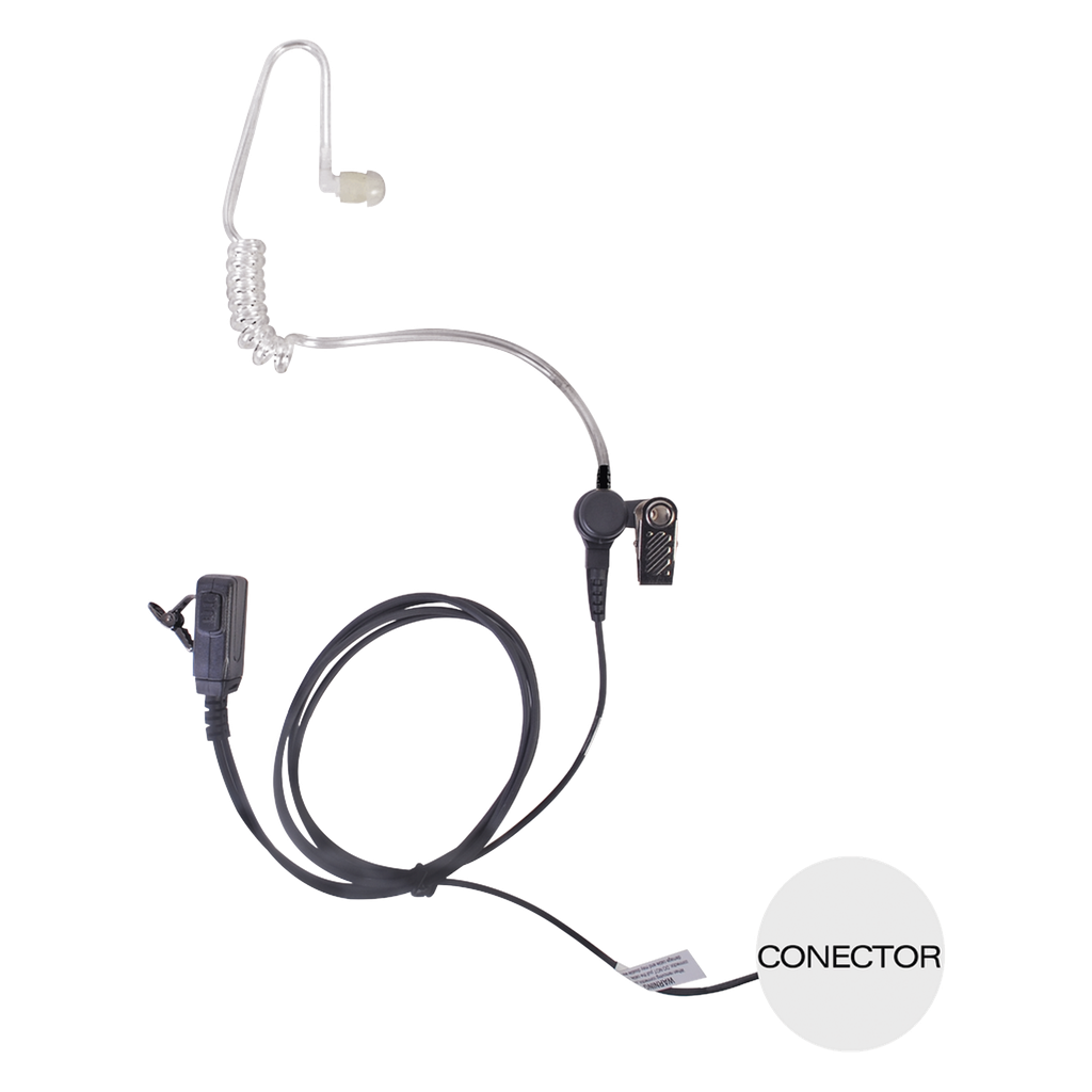 [TXEHK04AV2] Micrófono - audífono de solapa con tubo acústico transparente para KENWOOD PKT23K con tubo acústico de PU (grado médico)