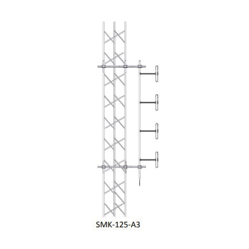 [SMK-125-A3] Montaje Lateral Ajustable en Kit para mástil de Antenas Dipolo a 91 cm de Distancia-Torre.