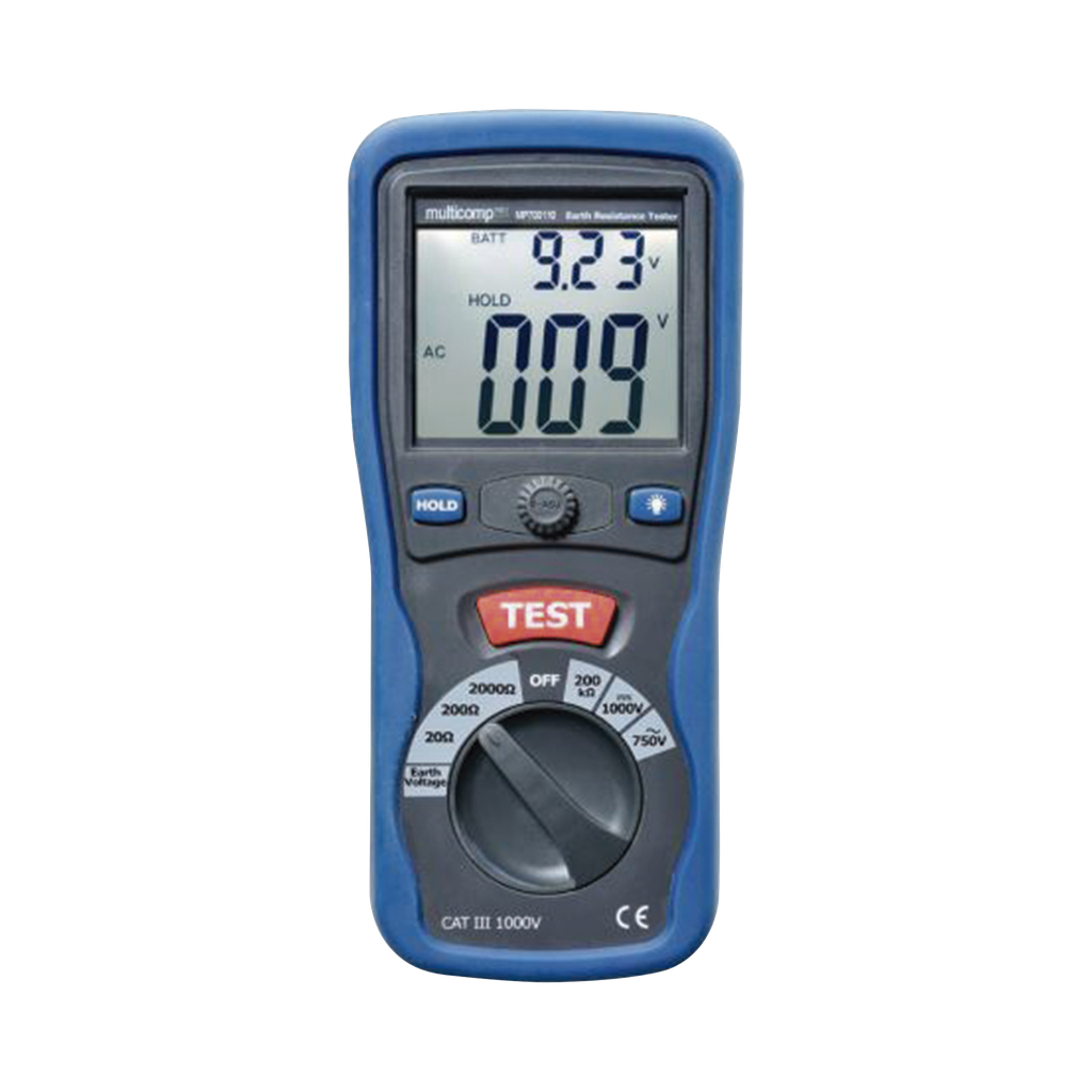 KIT de Medidor de Resistencia a Tierra Digital ( Terrómetro ), a 3 hilos  CAT III / 1000 V.