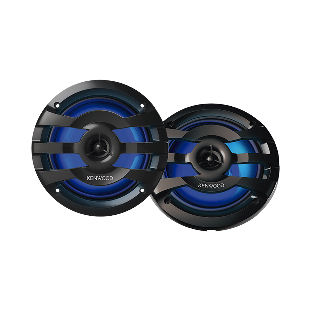 Par de altavoces fabricados en grado marinos en rejilla color negro de 6.5 con iluminación led,  potencia máxima de 260 W