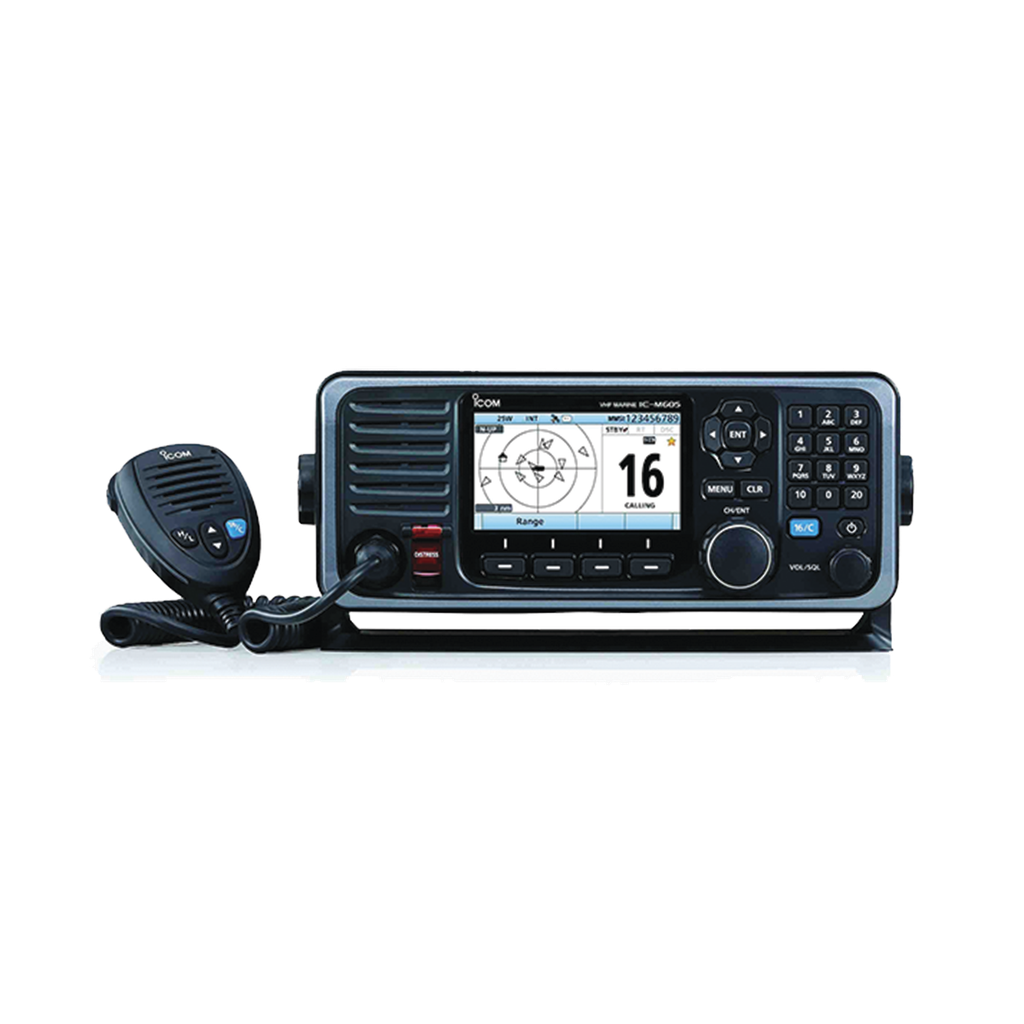 [IC-M605/31] Radio Móvil Marino en la banda de VHF, con pantalla a color de 4.3 pulgadas, receptor de GPS, grabador de voz, no incluye el receptor AIS