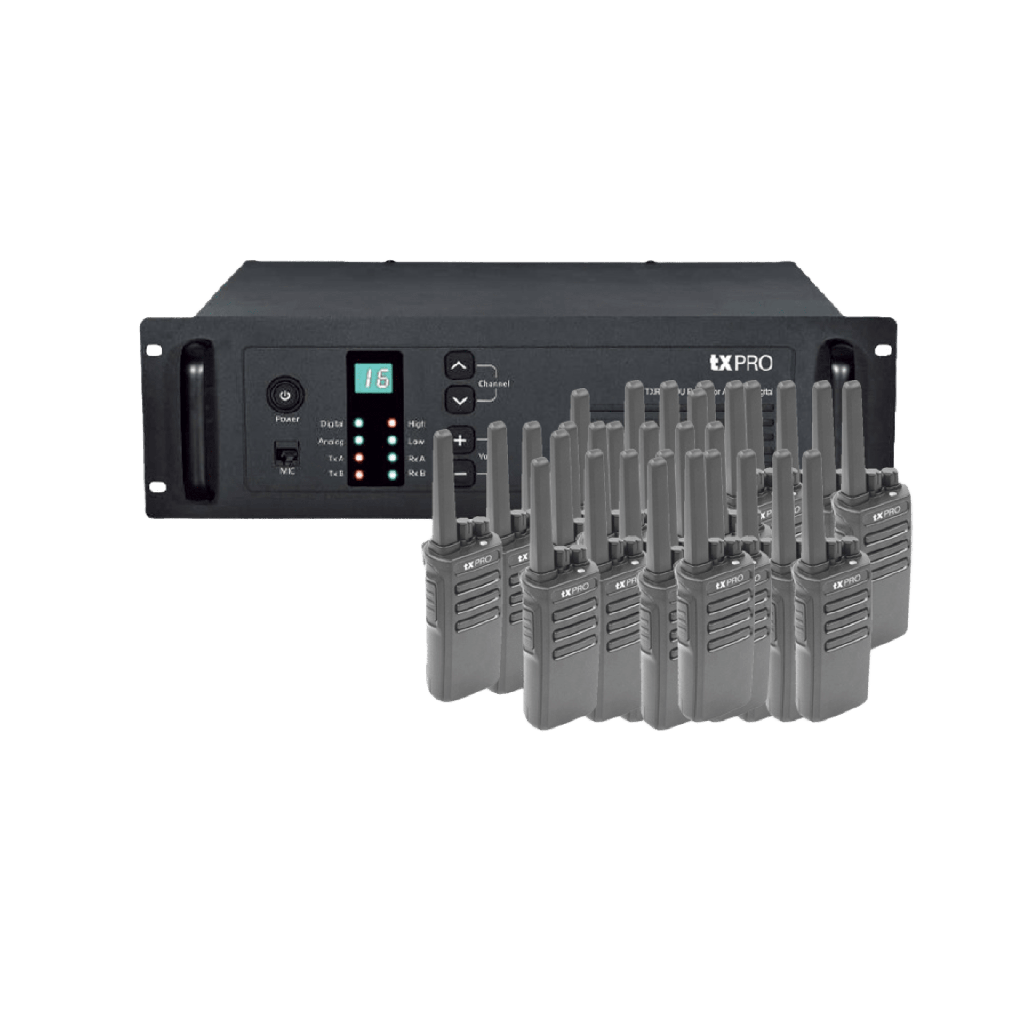 PAQUETE DE REPETIDOR TXR8500V Y 40 RADIOS TX500