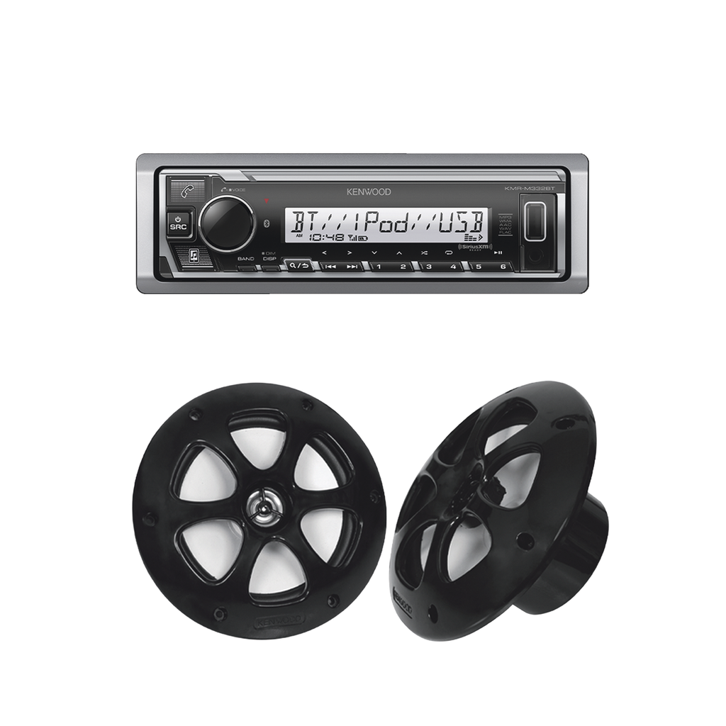 Kit de estéreo con Bluetooth KMR-M332BT | más Par de bocinas KFC-1613MRB
