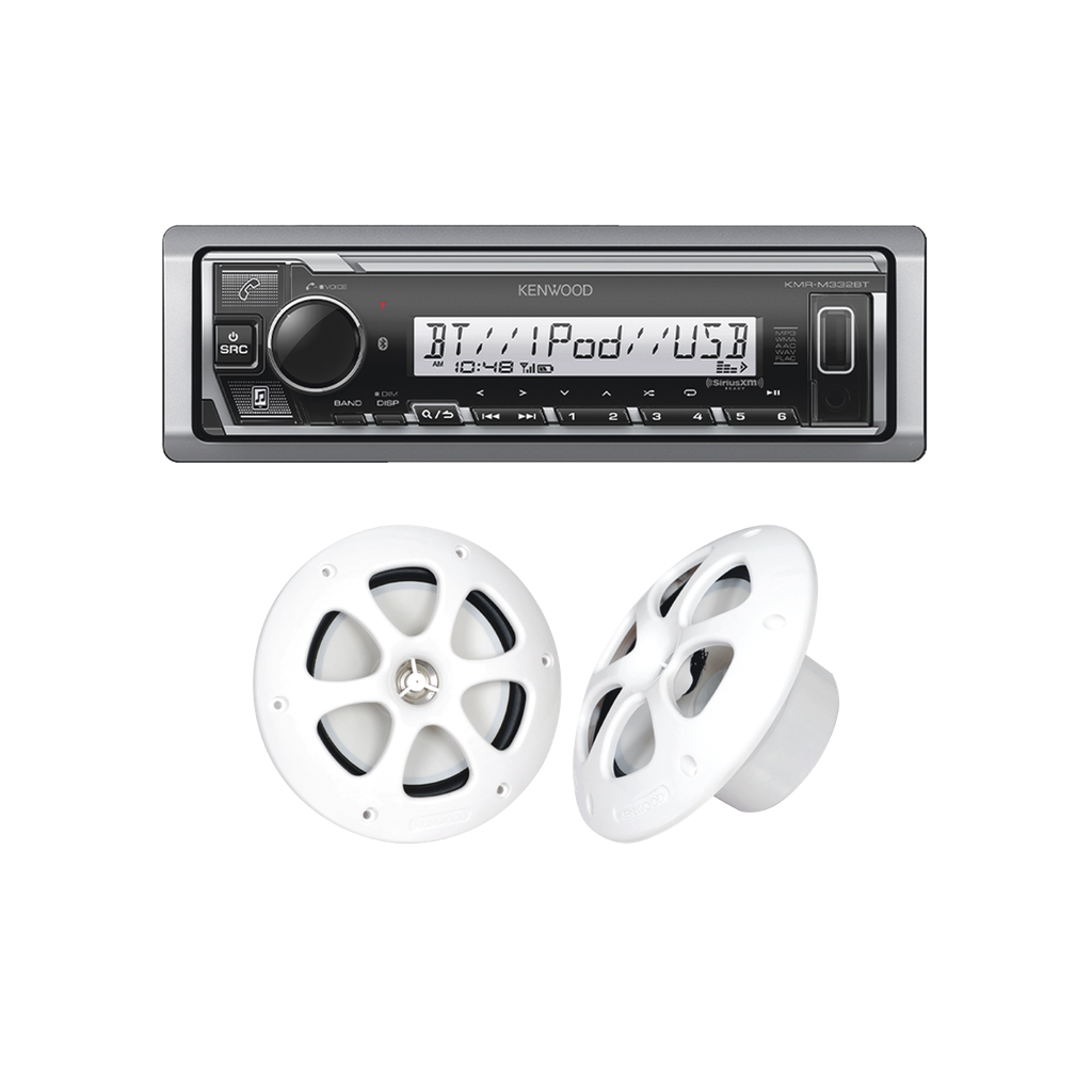 Kit de estéreo con Bluetooth KMR-M332BT |  más Par de bocinas KFC-1613MRW