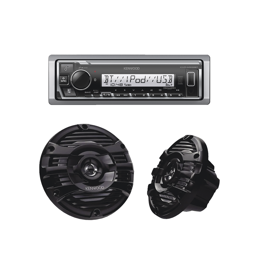 Kit de estéreo con Bluetooth KMR-M332BT | más Par de bocinas KFC-1653MRB