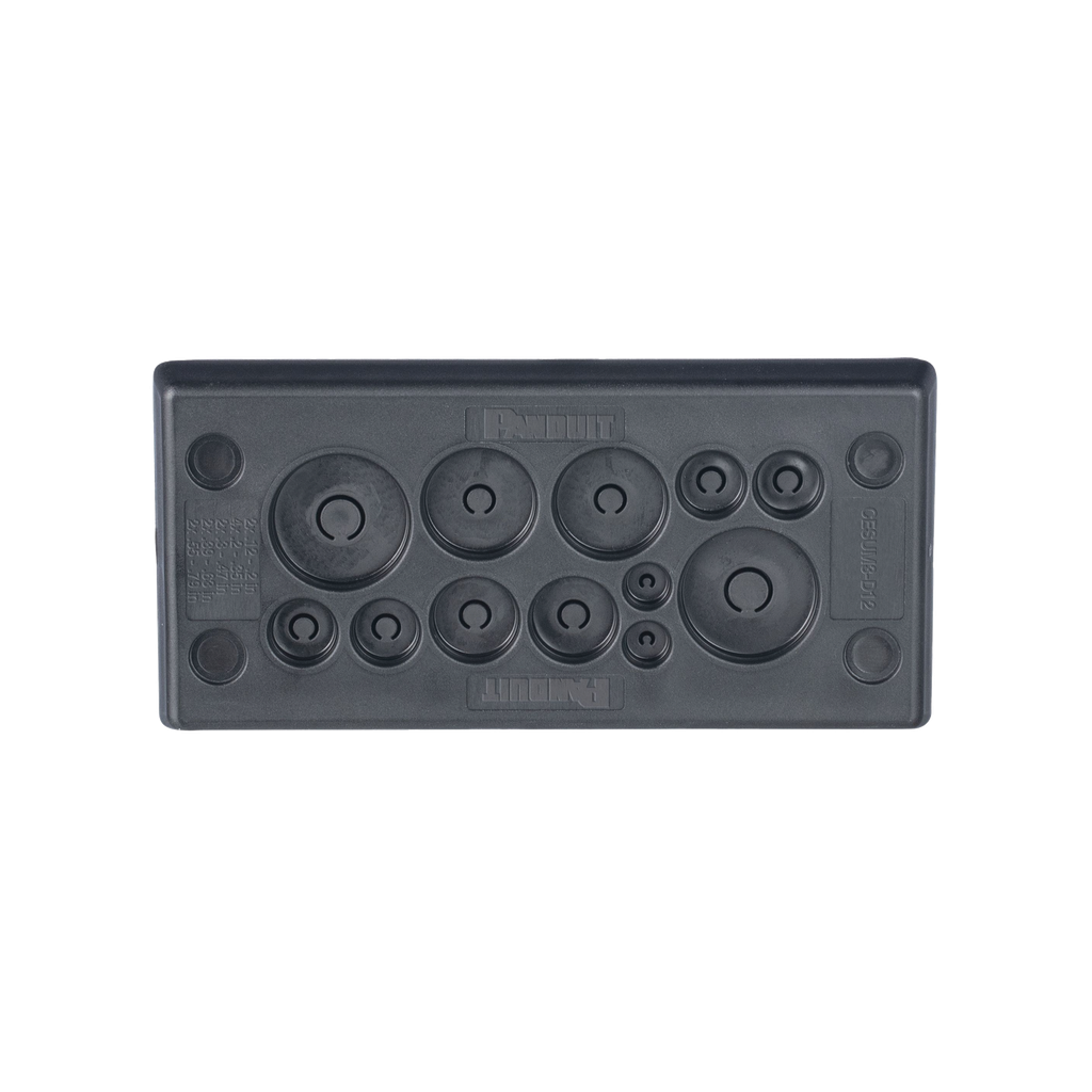 Pasacables Rectangular de Membrana, IP66, 3.39 x 1.42, 12 orificios, para Cables no Terminados. Color Negro