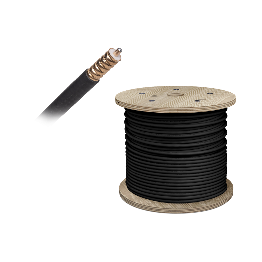 Carrete de cable coaxial corrugado de baja perdida WILSON de 1/2. 50 Ohm de impedancia. Carrete de 152.4 m