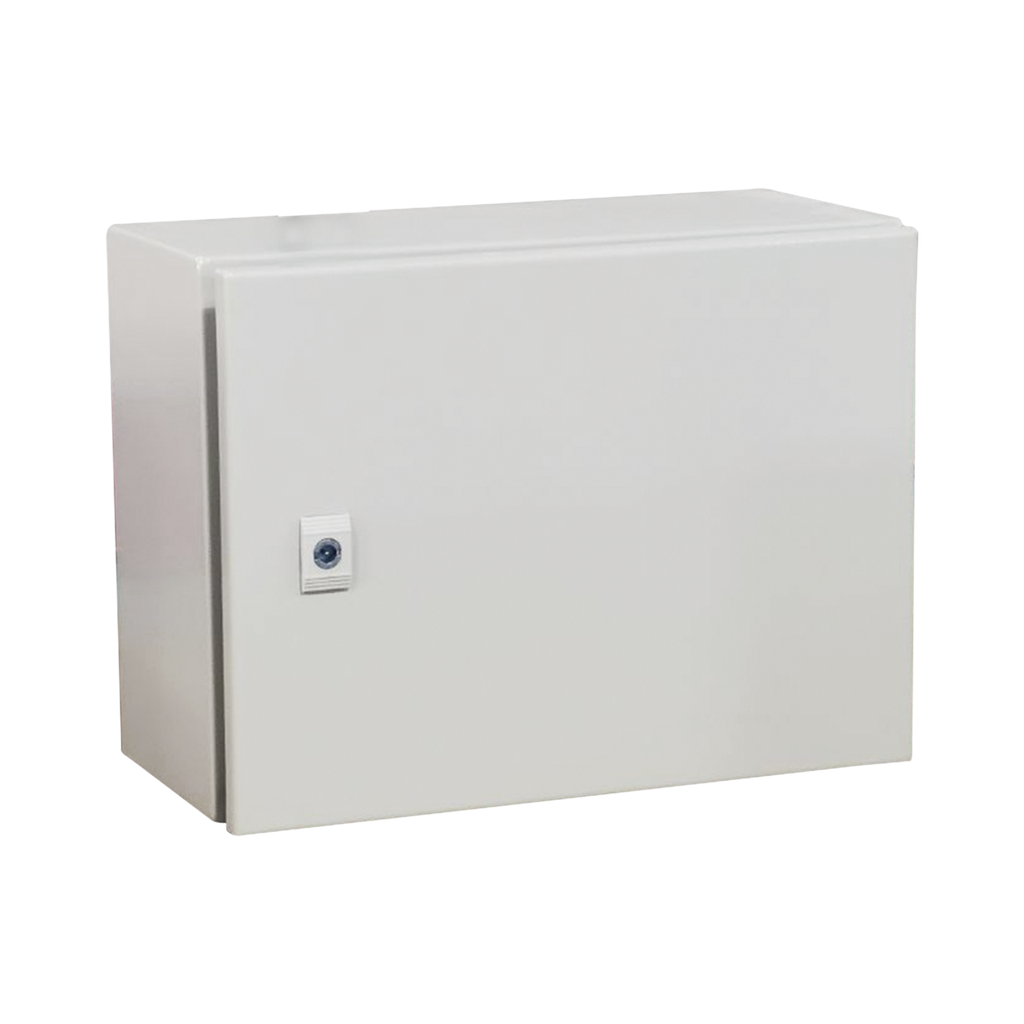[PST-4030-30A] Gabinete de Acero IP66 Uso en Intemperie (400 x 300 x 300 mm) con Placa Trasera Interior Metálica y Compuerta Inferior Atornillable (Incluye Chapa y Llave T). Ideal para Centros de Carga y Tableros de Control.
