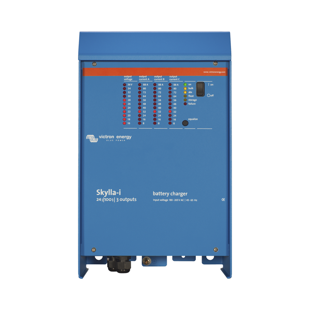 Skylla-i 24/100 / Cargador de Baterías para Ambientes Marinos 24 V, 100 A / Bancos de 500 a 1000 Ah