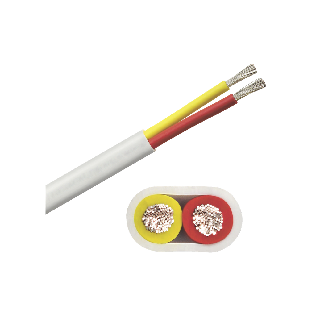Rollo de cable plano grado marino calibre 10, de 2 conductores (rojo y amarillo) de 100 pies (30.48 m).