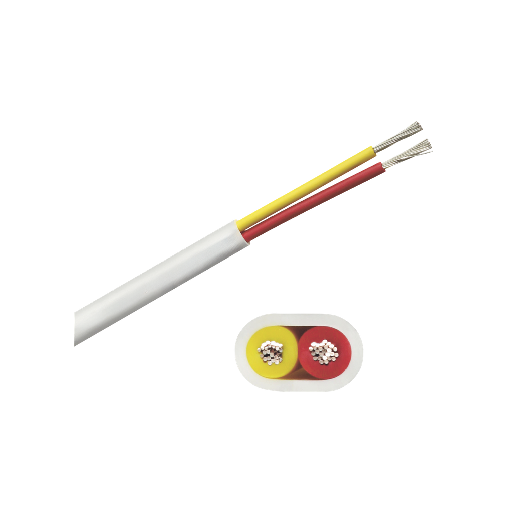 Rollo de cable plano grado marino calibre 16, de 2 conductores (rojo y amarillo) de 500 pies (152.4 m).