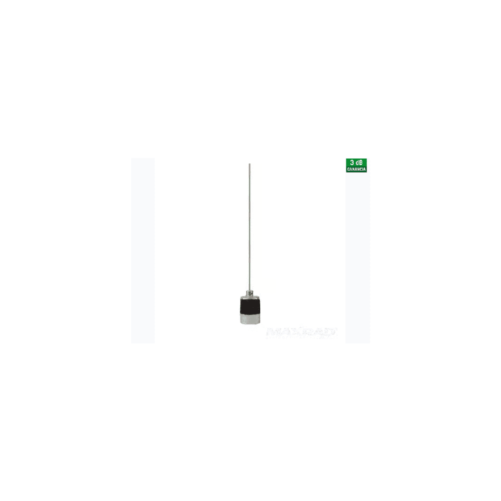 Antena Móvil VHF Frecuencia 132-174 MHz, Ganancia 3.0 dBi