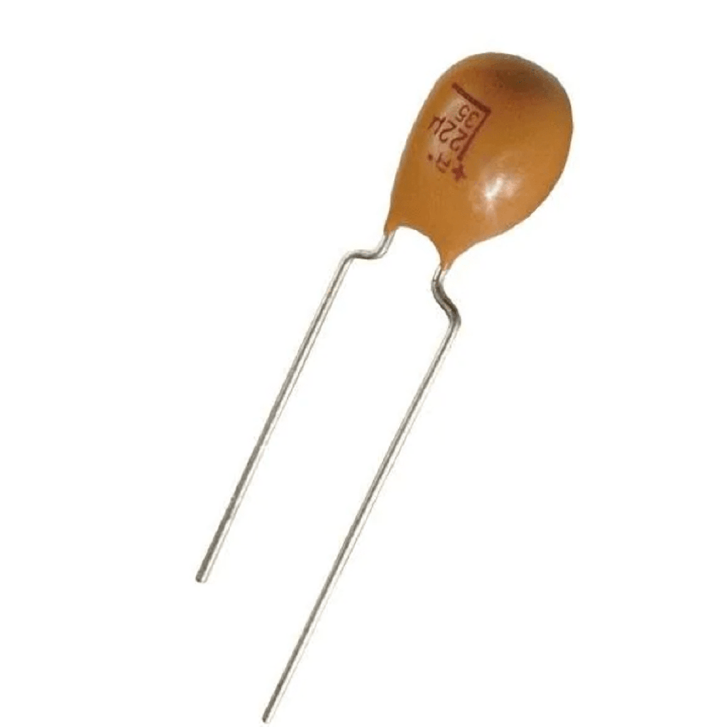 Capacitor de Tantalio de 2.2uF , Emplomado sólido de 25V