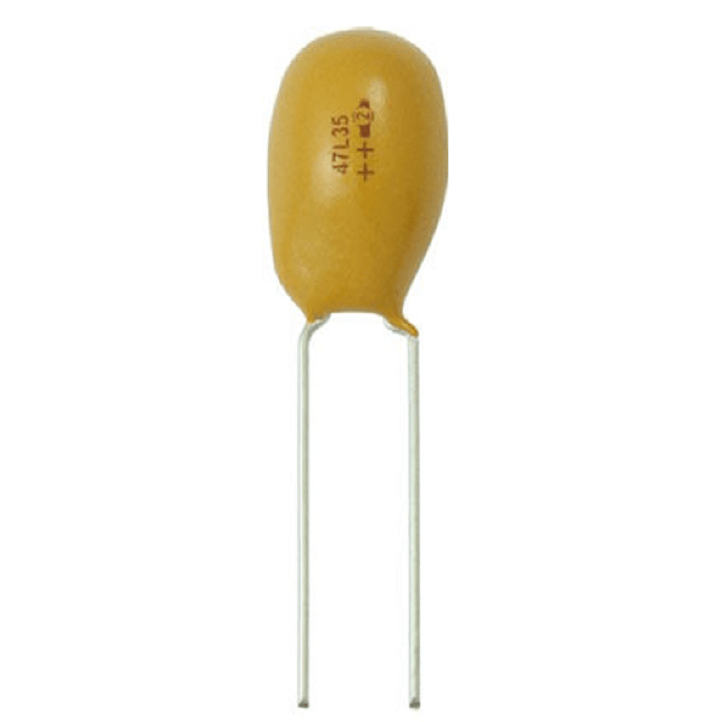 Capacitor de Tantalio de 2200nF , Emplomado sólido de 25 Vcc