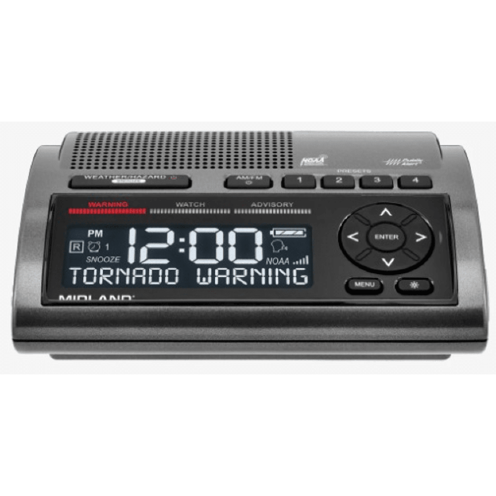 [WR400] Radio de Alerta Meteorológica WR400 / 7 Canales NOAA y Environment Canada / Almacena 10 Alertas / Sirena de 85 dB / Reloj Dual con Alarma / Carga USB / Certificado Public Alert
