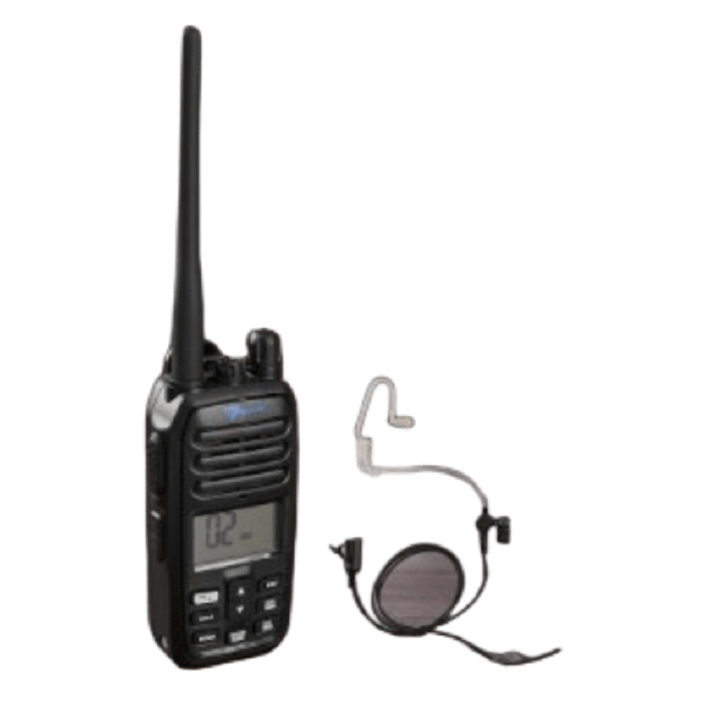 Radio Portátil Marino TXM52 / Sumergible IP67 / Luz Activada por Agua / NRC Reducción de Ruido / Dual-Watch / 5W de Potencia / Incluye Micrófono Audífono de Tubo Acústico