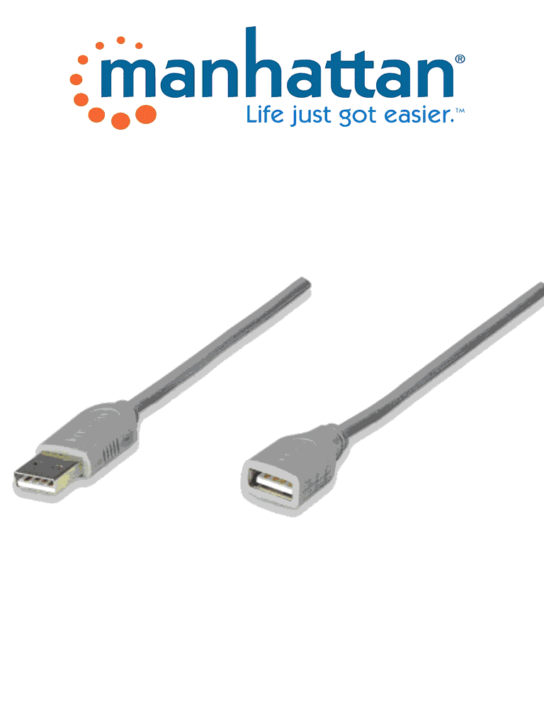 [340960] MANHATTAN 340960 - Cable de Extensión USB Macho a USB Hembra/ 4.5 Metros/ Velocidad Máxima de Hasta 12 Mbps/ UL 2725/ USB 1.1/