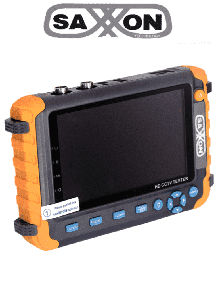 [TES08MC] SAXXON TES08MC - Probador de Video con Pantalla de 5 Pulgadas/ Soporta cámaras 1MP/ 2MP/ 4MP/ 4K/ Soporta: HDCVI/TVI/AHD/ Salida de Energía de 12vdc a 1 Amper para Alimentar Camaras/ Entrada de Video HDMI/VGA/ Lampara de Led/ Control por Coaxial/