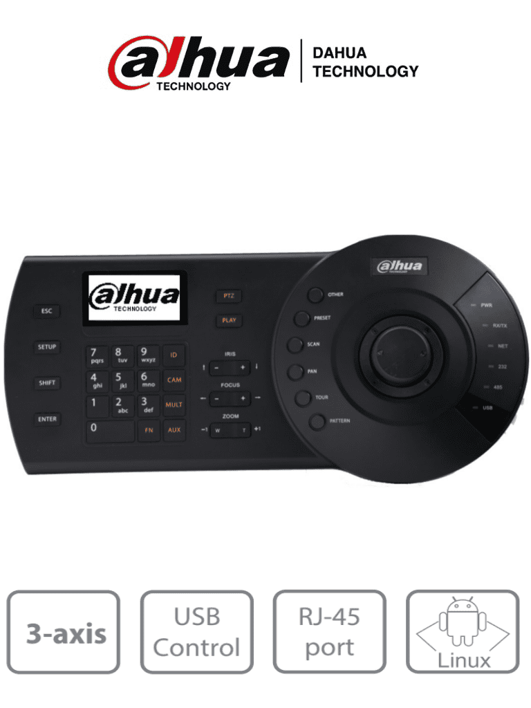 [DHI-NKB1000-E] DAHUA NKB1000-E - Teclado Controlador IP con Joystick para PTZs Analogicas e IP/ Control de DVRs y NVRs/ Pantalla LCD/ RJ-45/ RS232/ Pelco D & P/ #ProAccesorios