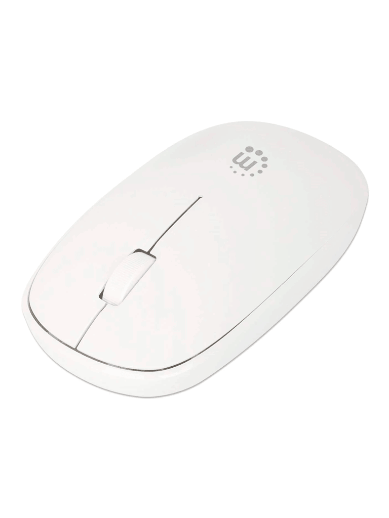 [190329] MANHATTAN - 190329 - Mouse óptico inalámbrico USB / Nano receptor USB-A, tres botones y rueda de desplazamiento, 1200 dpi, ambidiestro, blanco