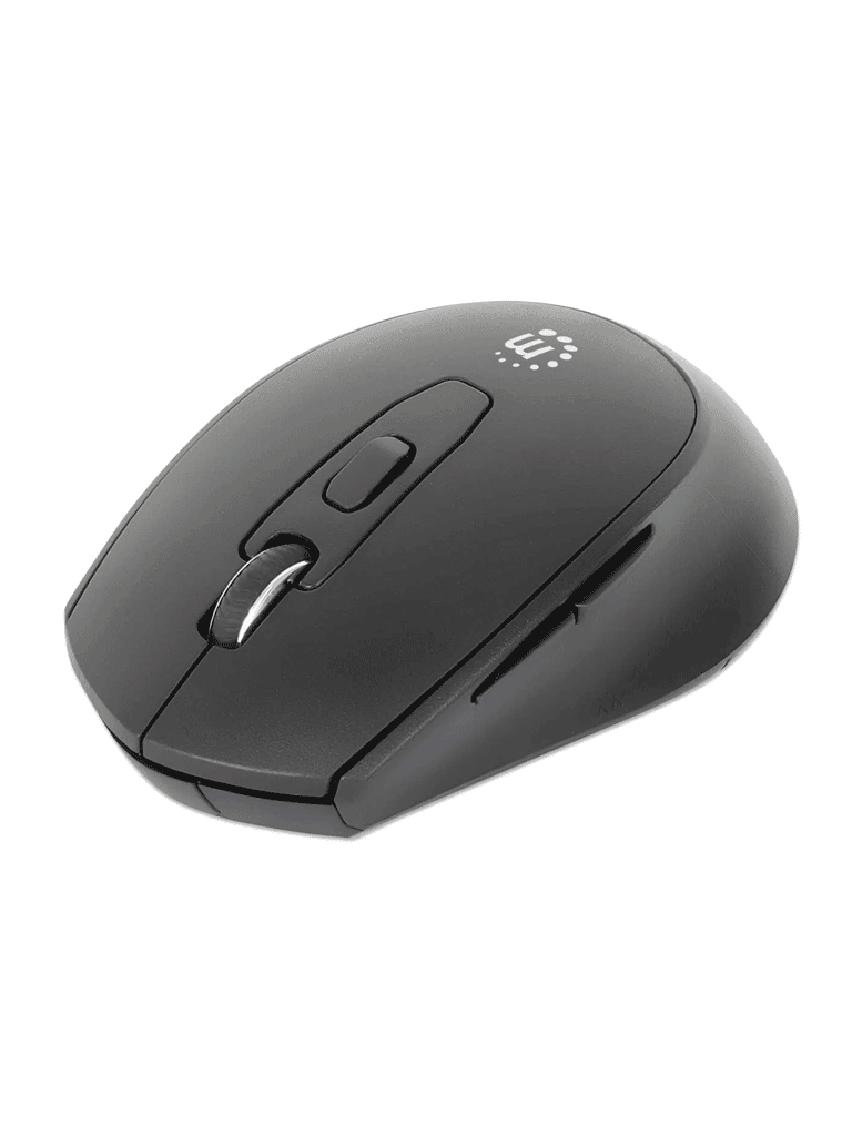 [190343] MANHATTAN - 190343 - Mouse ergonómico inalámbrico / Nano receptor USB-A, seis botones y rueda de desplazamiento, 800/1200/1600 ppp, negro