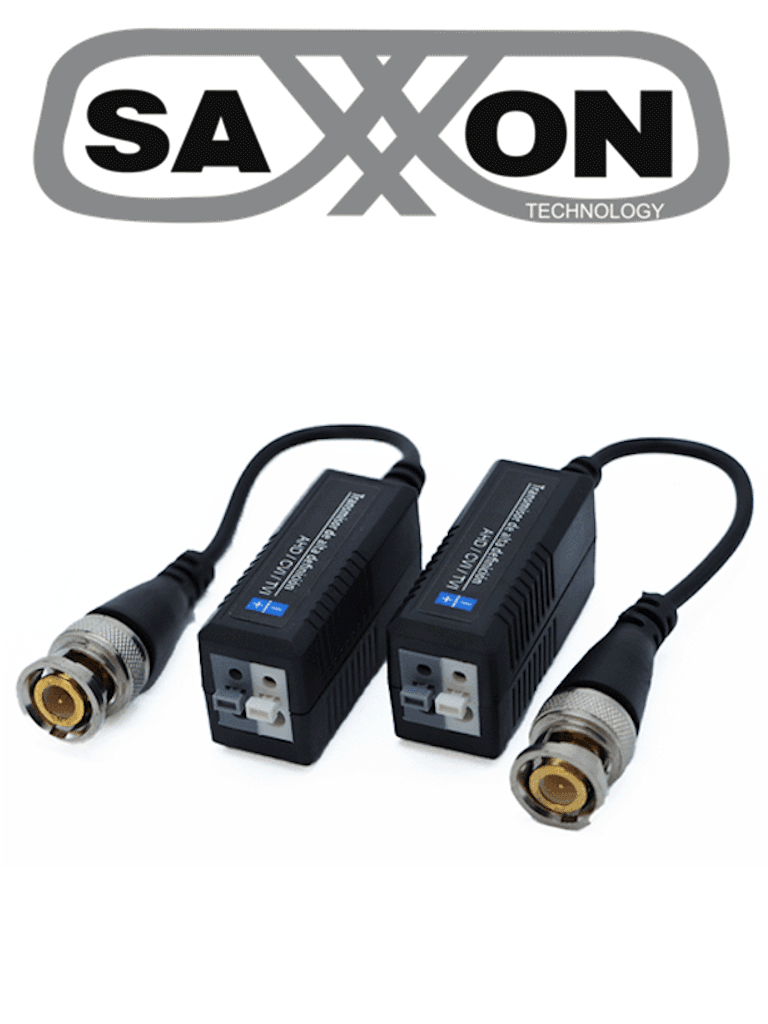 [SX-CF200] SAXXON SXCF200 - Par de Transceptores Pasivos 1080P / Botones Push / 1080P hasta 250 Metros / 720P hasta 300 Metros / Soporta HDCVI / AHD / TVI / CBVS / Fácil Conexión