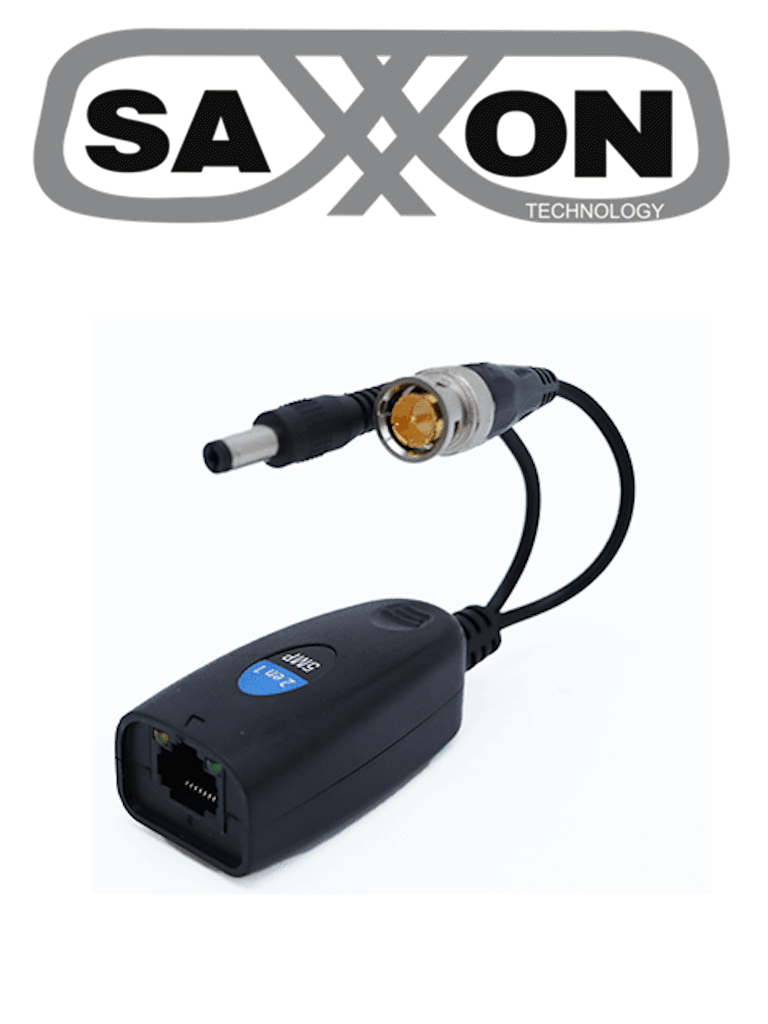 [SX-DE502] SAXXON SXDE502 - Par de Transceptores Pasivos de 5MP / Conector para Video y Energía / 5MP hasta 150 Metros / 1080P hasta 200 Metros / Soporta HDCVI / AHD / TVI / CBVS / Fácil Conexión