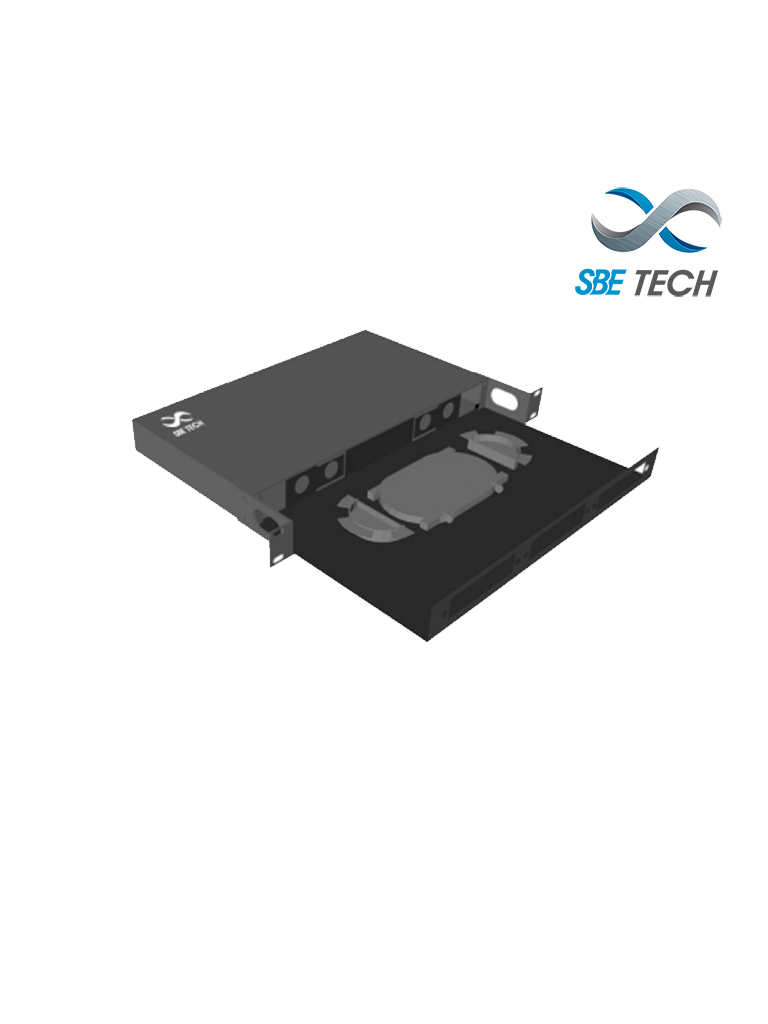 [SBE-DFO18D] SBE TECH SBE-DFO18D - Distribuidor de fibra óptica con charola deslizable / acepta 3 placas de 6 acopladores / 1 UR