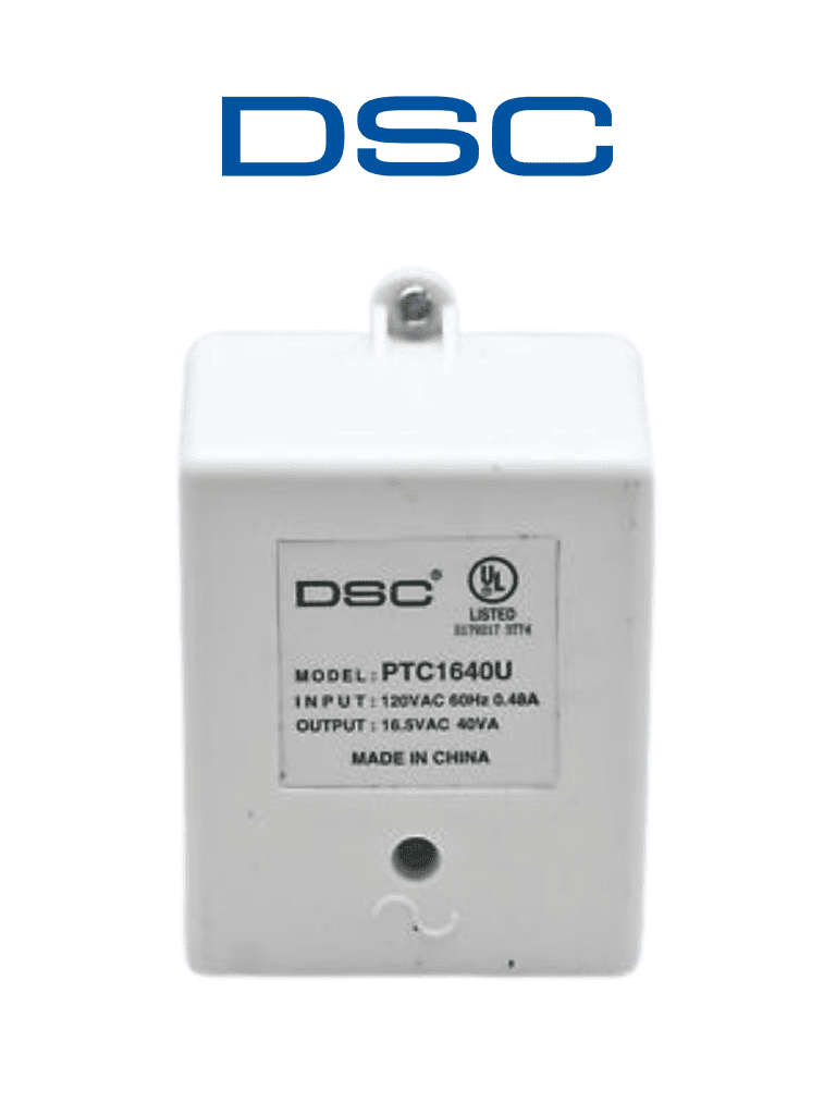 DSC PTC1640U - Transformador 16VCA / 40VA #cer Fusible Interno para paneles y módulos de NEO, Power Series y Maxsys