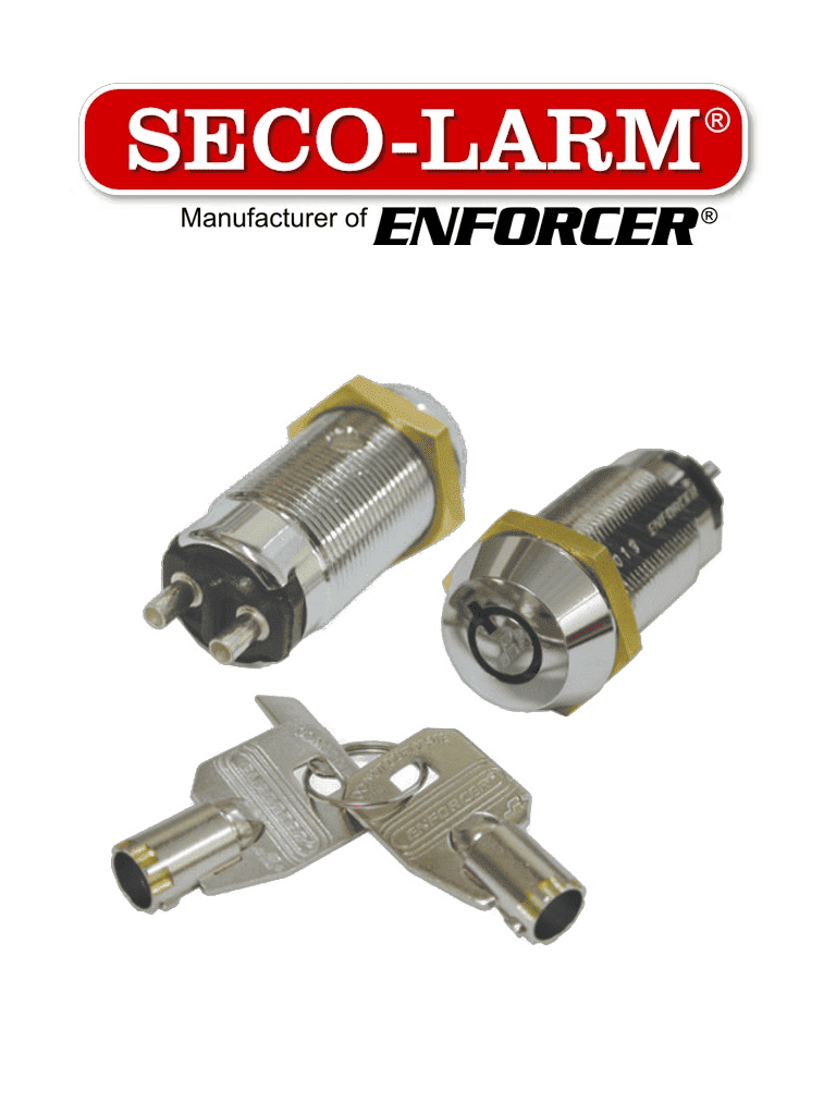 [SS-095-1H1] Seco-Larm SS-095-1H1 - Interruptor de bloqueo de llave tubular