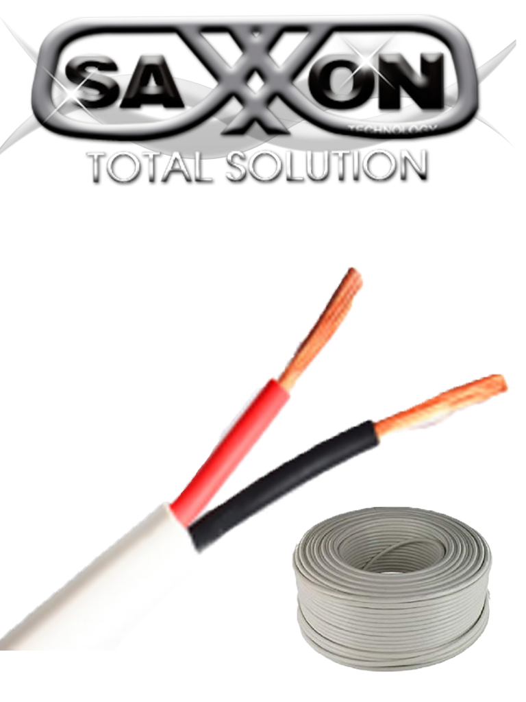 [OWAC2100J] SAXXON OWAC2100J - Cable de alarma / 2 Conductores / CCA/ Calibre 22 AWG / 100 Metros / Recomendable para control de acceso / Videoportero / Audio / Reforzado