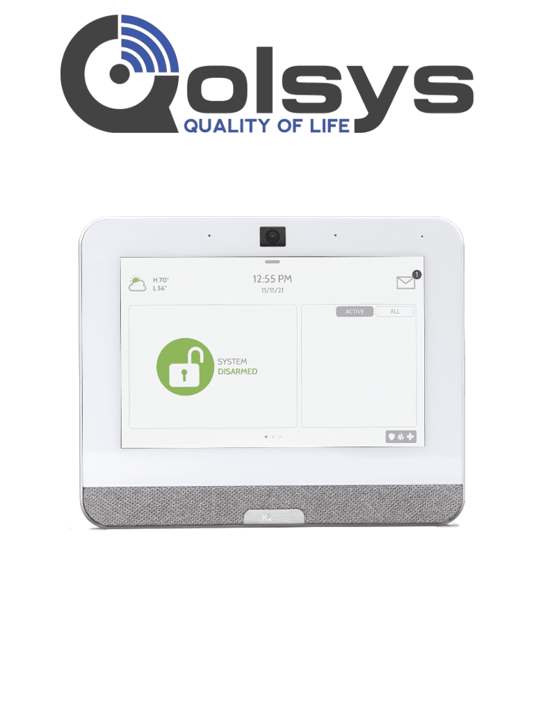 [IQP4358] QOLSYS IQP4 - Sistema de Alarma IQPanel4 Autocontenido , con Pantalla Táctil de 7", Power G 915 Mhz . Con 4 Bocinas integradas (4W). Para la plataforma Alarm.com