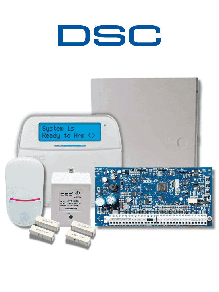 DSC NEO-LCD-SB -Paquete SERIE NEO con panel HS2032 de 8 zonas cableadas expandible a 32 / Teclado Alfanumérico HS2LCDN / Sensor PIR LC-200 Cableado / 2 contactos cableados / Transformador / Gabinete GTVCMX003 / Sin Batería #PLANDEBENEFICIOS25 #LEÓN
