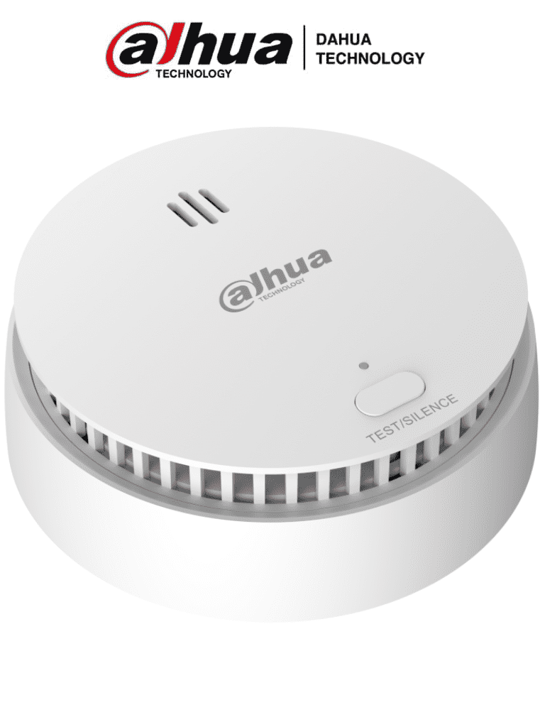 [DHI-HY-SA21A-W2] DAHUA DHI-HY-SA21A-W2 - Detector de humo inalámbrico, Sensor fotoeléctrico de doble cámara, Sirena de 85dB, Botón de prueba y silenciar, LED indicador, App DMSS, Frecuencia 433 MHz, Tecnología: AirShield, Compatible con HUB 1.0 y HUB 2.0