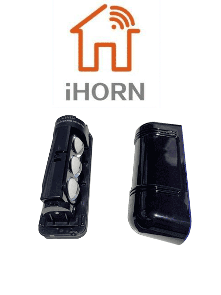 IHORN ABE100- Detector por triple haz de luz (fotocelda) / Distancia hasta 100 Mts / Velocidad de respuesta 50mS / 12 VDC compatible con paneles IHORN / RISCO / DSC / BOSCH.