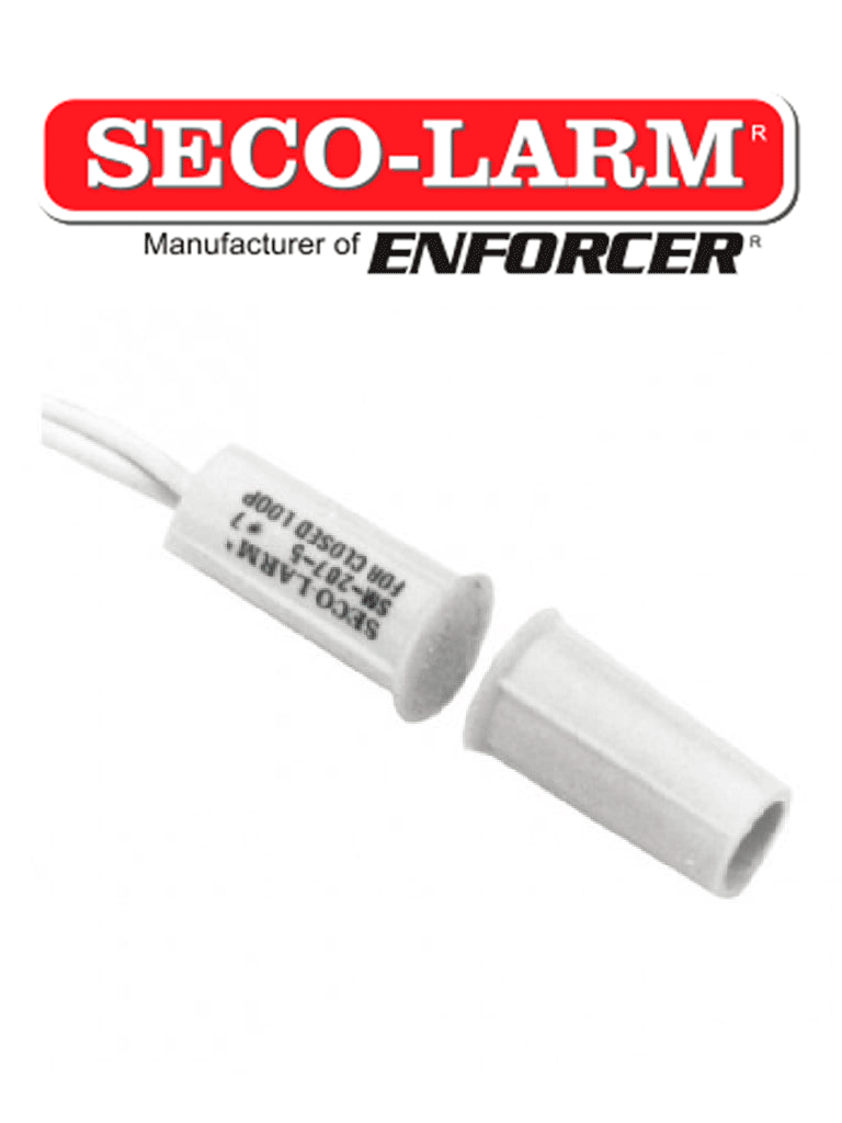 [SM-207-5Q/W] Seco-Larm SM2075QW - Contacto magnético blanco GAP 3/8" de empotrar tipo taquete Compatible paneles DSC / RISCO / BOSCH