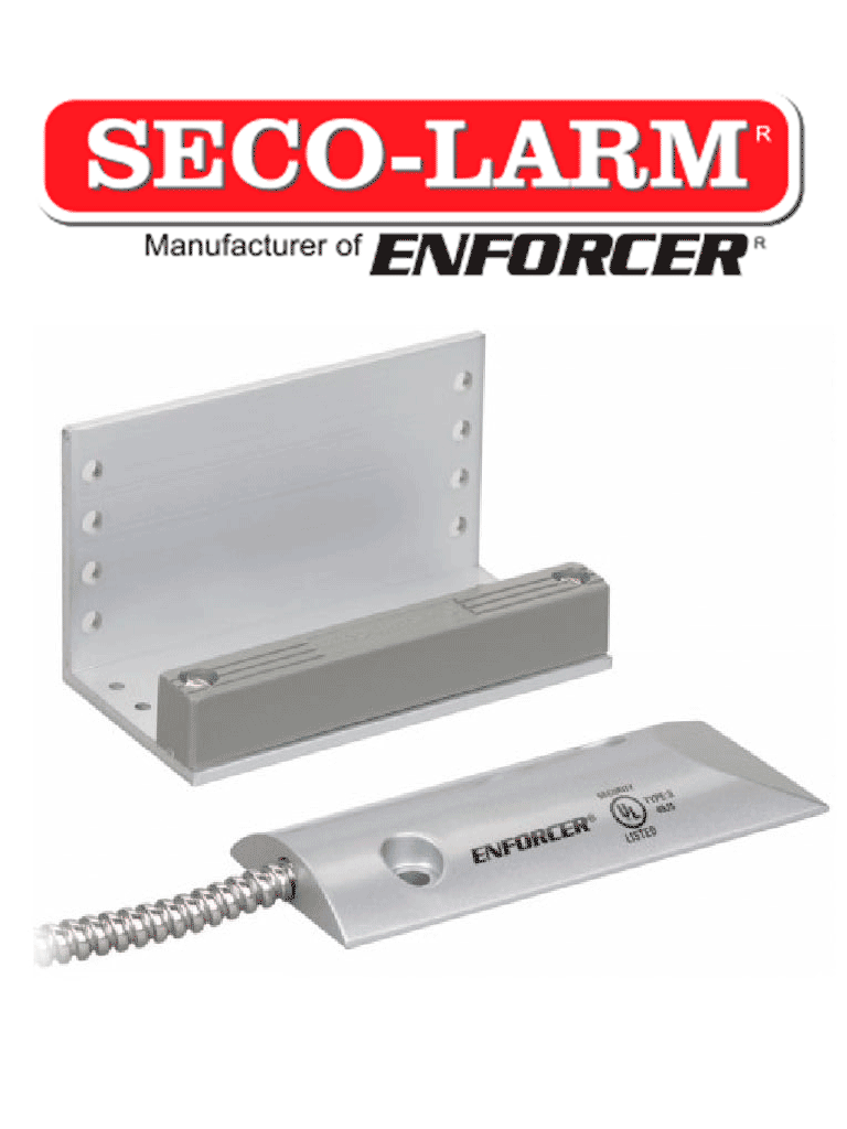 [SM-226L-3Q] Seco-Larm SM226L3Q - Contacto Magnético metálico para cortina con bucle N.A. y N.C. (overhead) Compatible paneles DSC / RISCO / BOSCH
