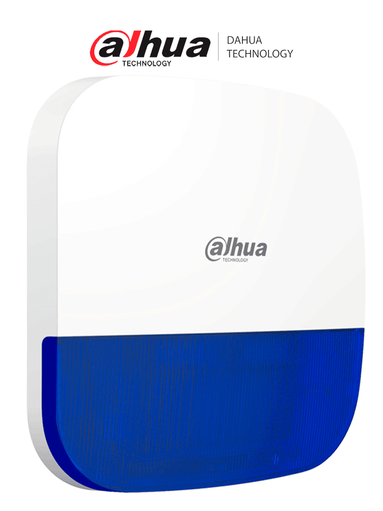 [DHI-ARA13-W2] DAHUA DHI-ARA13-W2 - Sirena Inalámbrica para Exterior con Estrobo Azul/ 110dB/ Múltiples sonidos de Alarma/ IP65/ Alarma de Batería Baja/ AirShield