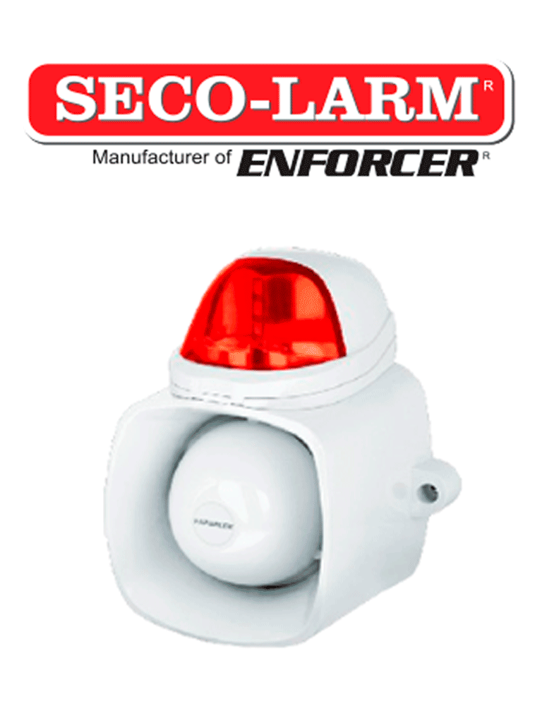 [SH-816S-SQ/R] Seco-Larm SH816SSQR- Sirena con estrobo con opción para uso de voceo