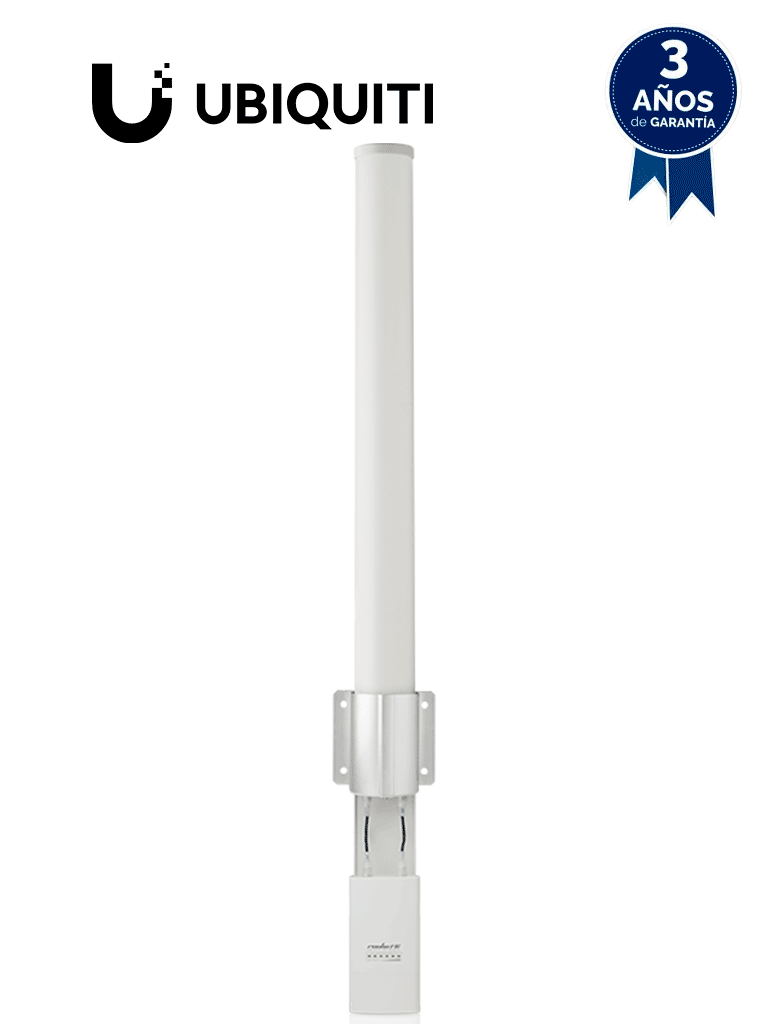 [AMO-2G10] UBIQUITI AMO-2G10 - Antena omnidireccional para access point de 2.4GHz con ganancia de 10 dBi y 2 conectores SMA hembra inverso.