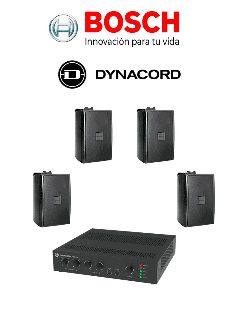 [KITU60-4UC15-B] BOSCH M_KITU604UC15B - Kit de Audio / Amplificador Mixer 60W / 4 Bocinas 15W Negras #HOTDEAL6