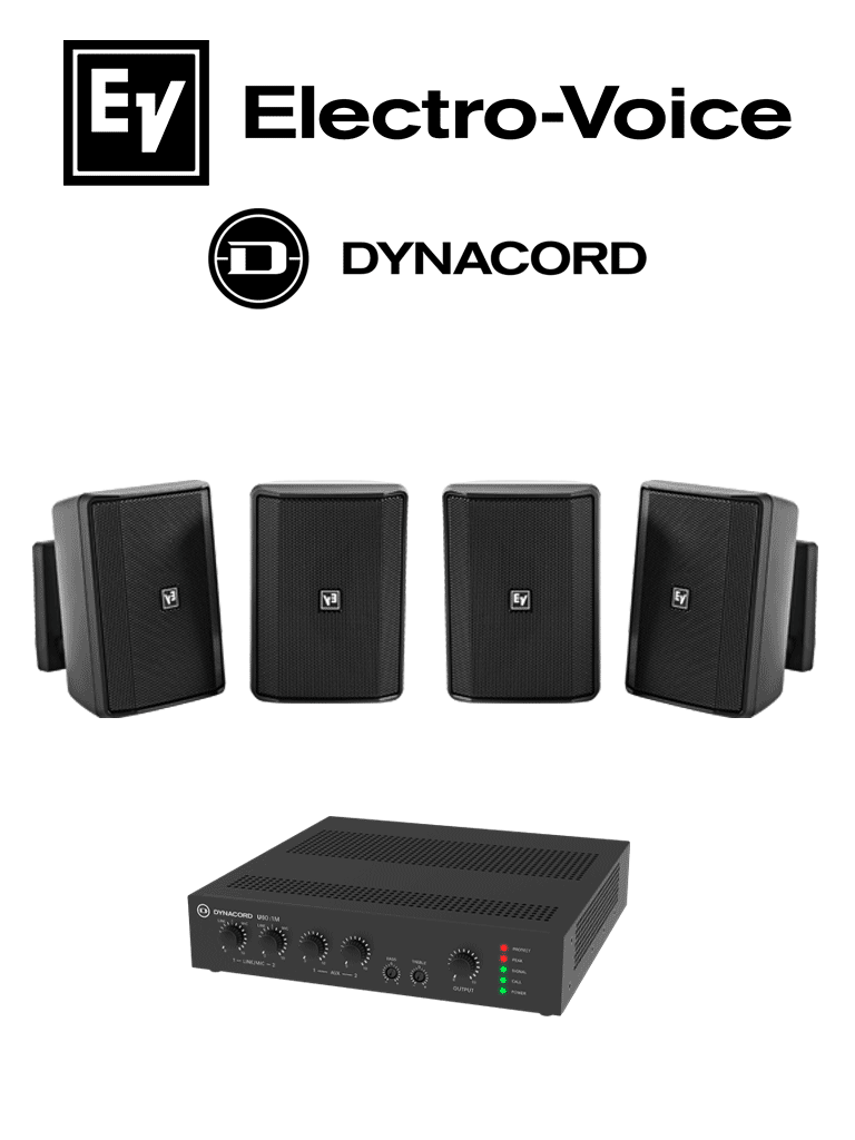 [KITU60-2EVID-S] ElectroVoice M_KITU602EVIDS - Kit de Audio / Amplificador Mixer 60W / 4 Altavoces EVID-S 15W Negras #HOTDEAL6