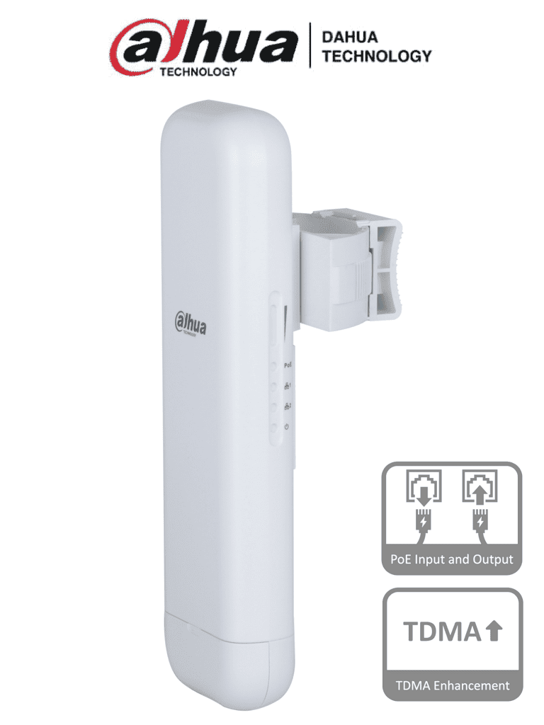 DAHUA DH-WBC5-45AC-03P Wireless Bridge Señal fuerte hasta 3 km (9842,52 pies)/ 867 Mbps/ –30 °C a +65 °C (–22 °F a +149 °F).
